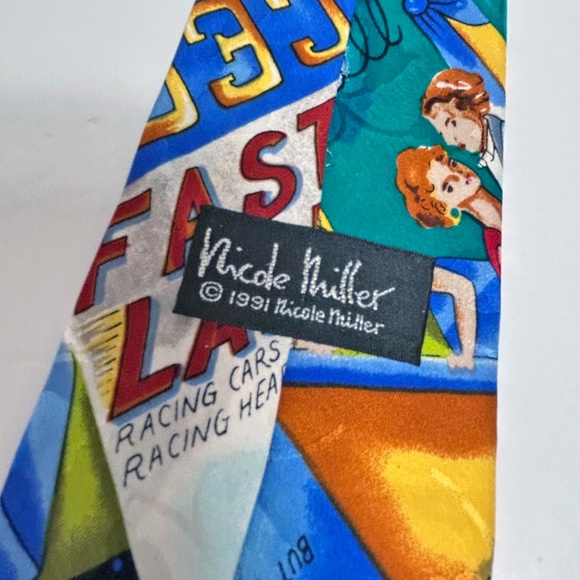 Vintage 1991 Nicole Miller Silk tie, couple theme - Picture 11 of 11